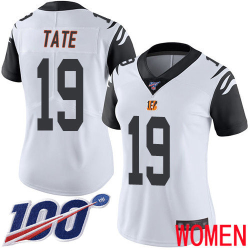 Cincinnati Bengals Limited White Women Auden Tate Jersey NFL Footballl #19 100th Season Rush Vapor Untouchable